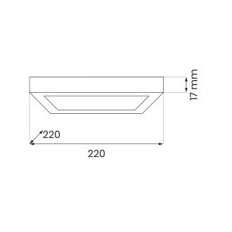 Stropné LED svietidlo Evora White Square 18W, 3000/4000/6000K, 1260lm, 220x220, biela