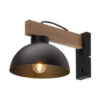 TK Lighting 4961 - Nástenné drevené svietidlo Oslo black 1xE27, čierna/drevo