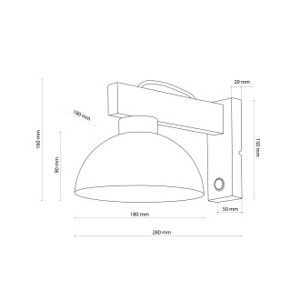 TK Lighting 4961 - Nástenné drevené svietidlo Oslo black 1xE27, čierna/drevo