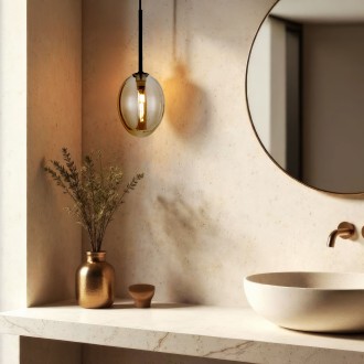 TK Lighting 10831 - Luster PEARL 1xG9, Ø100, čierna/koňak