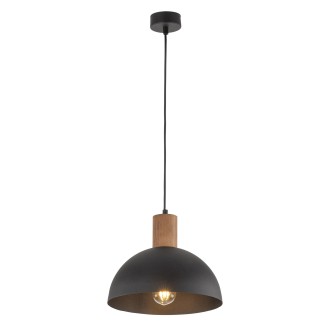 TK Lighting 3254 - Drevený luster Oslo black dark 1xE27, Ø335mm, čierna/drevo