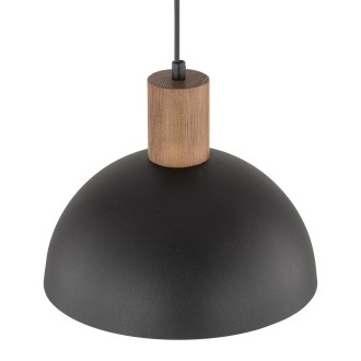 TK Lighting 3254 - Drevený luster Oslo black dark 1xE27, Ø335mm, čierna/drevo