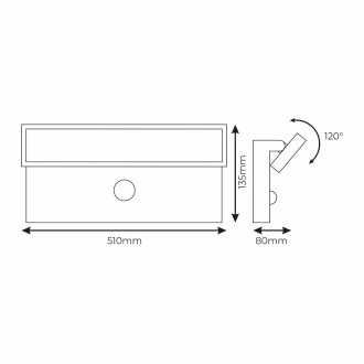 Idea led ID-8026 – Nástenné vonkajšie LED svietidlo Velorion 40W, 4000K, 5040 lm, IP65, čierna + PIR senzor