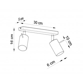 Sollux SL.0088 - Stropné bodové svietidlo RING 2 biele 2xGU10