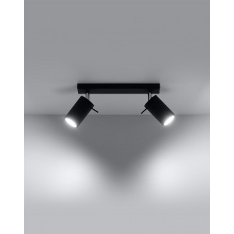 Sollux SL.0092 - Stropné bodové svietidlo RING 2 čierne 2xGU10