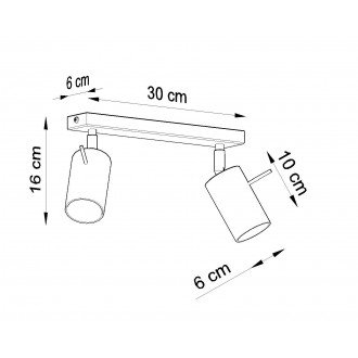 Sollux SL.0092 - Stropné bodové svietidlo RING 2 čierne 2xGU10
