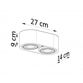 Sollux SL.0882 - Stropné svietidlo BASIC 2 betónové 2xGU10 AR111
