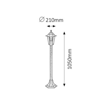 Rabalux 8240 - Vonkajšie stojanové svietidlo Velence 1xE27, IP43, 1050mm, zlatá antika/sklo