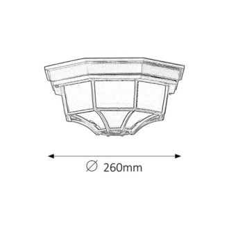 Rabalux 8346 - Vonkajšie stropné svietidlo Milano 1xE27, IP43, Ø260, čierna/transparentná