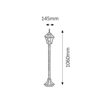 Rabalux 8395 - Vonkajšie stojanové svietidlo Toscana 1xE27, IP43, 1060mm, zlatá antika