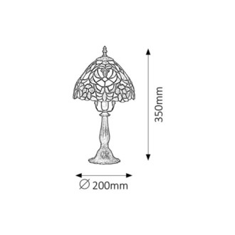Rabalux 8089 - Lampička tiffany Mirella 1xE14, Ø300, bronzová/multicolor