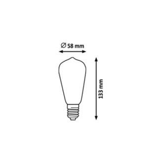 Rabalux 1659 - LED žiarovka E27 ST58 Filament 5,4W, 3000K, 600lm, 360°, jantár
