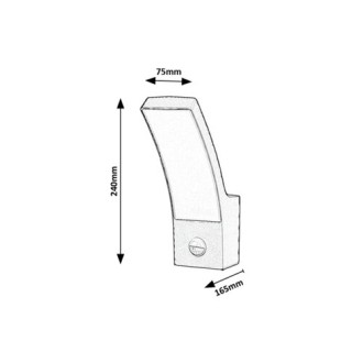 Rabalux 7505 - Vonkajšie nástenné LED svietidlo Palanga 12W, 3000K, 800lm, IP44, antracit/biela + senzor