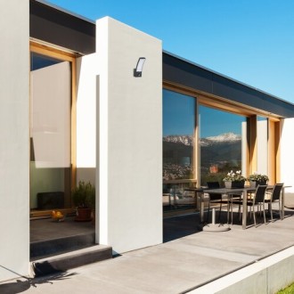 Rabalux 7505 - Vonkajšie nástenné LED svietidlo Palanga 12W, 3000K, 800lm, IP44, antracit/biela + senzor
