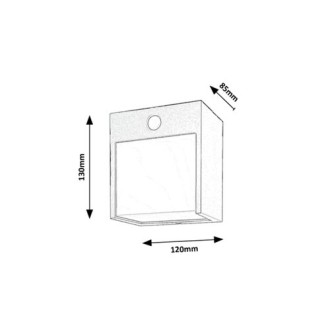 Rabalux 7478 - Vonkajšie nástenné LED svietidlo Balimo 12W, 4000K, 560lm, IP44, čierna/biela + senzor
