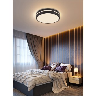Immax neo 07152-B30 - Stropné LED svietidlo Perfecto 24W, 2700-6500K, 1500lm, Ø300, čierna + diaľkové ovládanie