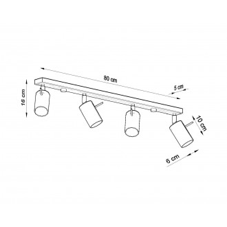 Sollux SL.0331 - Stropné bodové svietidlo Ring 4L 4xGU10, biela