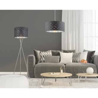 Globo 15228S1 - Stojacia lampa Kidal 1xE27, Ø620/450, matný nikel/strieborná