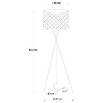 Globo 15228S1 - Stojacia lampa Kidal 1xE27, Ø620/450, matný nikel/strieborná