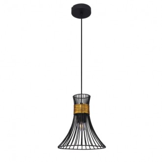 Globo 54814H - Luster Purra 1xE27, Ø220, čierna/zlatá