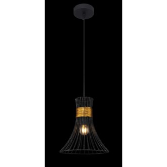 Globo 54814H - Luster Purra 1xE27, Ø220, čierna/zlatá