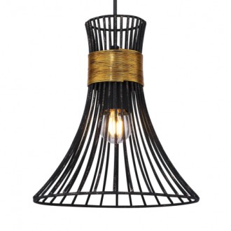 Globo 54814H - Luster Purra 1xE27, Ø220, čierna/zlatá