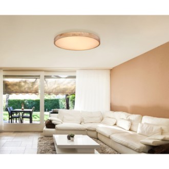 Globo 41745-60 - Stropné drevené LED svietidlo Rainer 60W, 3500lm, 3000-6000K, Ø800, prírodné