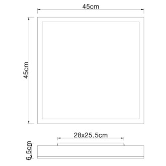 Globo 416080WD2 - Stropné LED svietidlo Doro 24W, 3000K, 1500lm, 450x450, grafit/opál/imitácia dreva
