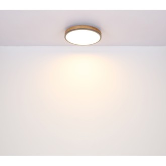 Globo 416080WD1R - Stropné LED svietidlo Doro 12W, 3000K, 950lm, Ø300, grafit/opál/imitácia dreva
