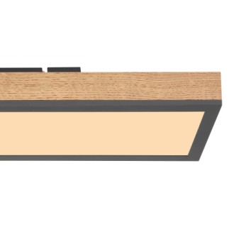Globo 416080WD - Stropné LED svietidlo Doro 18W, 3000K, 1000lm, 150x600, grafit/opál/imitácia dreva