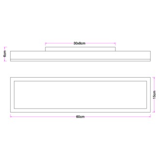 Globo 416080WD - Stropné LED svietidlo Doro 18W, 3000K, 1000lm, 150x600, grafit/opál/imitácia dreva