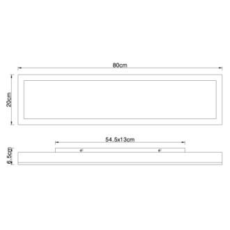 Globo 416080WD4 - Stropné LED svietidlo Doro 24W, 3000K, 1500lm, 800x200, grafit/opál/imitácia dreva