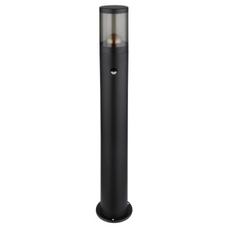 Globo 32016BSS - Vonkajšie stojanové svietidlo Xeloo 1xE27, IP44, 800mm, matná čierna/dymová + senzor