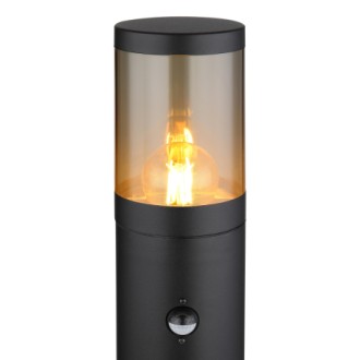 Globo 32016BSS - Vonkajšie stojanové svietidlo Xeloo 1xE27, IP44, 800mm, matná čierna/dymová + senzor