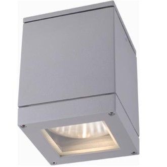 Rendl R10386 - Vonkajšie stropné svietidlo Quadra M 1xE27, IP54, 108x108, striebornosivá