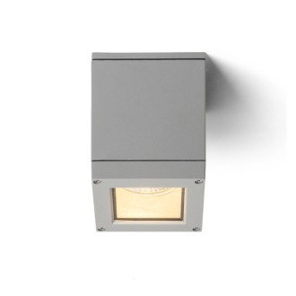 Rendl R10386 - Vonkajšie stropné svietidlo Quadra M 1xE27, IP54, 108x108, striebornosivá