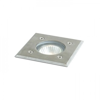 Rendl R13439 - Vonkajšie zapustené svietidlo do zeme Orbu 1xGU10, 230V, IP67, 105x105, nerezová oceľ