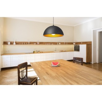 Rendl R11766 - Luster Carissima 1xE27, Ø400, matná čierna/zlatá