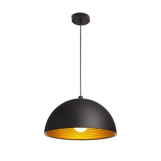 Rendl R11766 - Luster Carissima 1xE27, Ø400, matná čierna/zlatá
