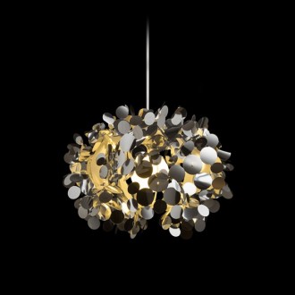 Rendl R13285 - Luster Confetti 1xE27, Ø420, chrómovaná fólia