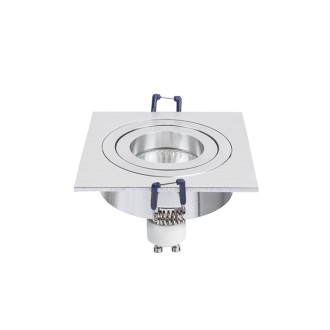 Rendl R12709 - Náklopné podhľadové svietidlo Pasadena SQ I 1xGU10, 230V, 92x92, kartáčovaný hliník