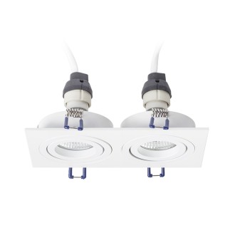 Rendl R12713 - Náklopné podhľadové svietidlo Pasadena SQ II 2xGU10, 230V, 174x92, biela