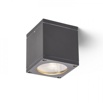 Rendl R13511 - Vonkajšie stropné svietidlo Rodge 1xGU10, IP54, 87x87, antracit