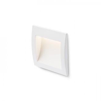 Rendl R12535 - Vonkajšie zápustné LED svietidlo do steny Gordiq M IP65, 3W, 3000K, 90lm, 140x140, biela