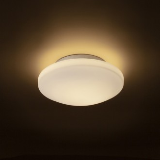 Rendl R13687 - Stropné kúpeľňové LED svietidlo Sara 12W, 3000K, 900lm, IP44, Ø260, opálové sklo/chróm