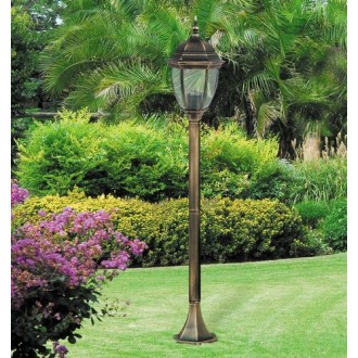 Rabalux 8385 - Vonkajšie stojanové svietidlo Toronto 1xE27, IP44, 1130mm, zlatá antika/sklo