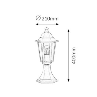 Rabalux 8205 - Vonkajšie stojanové svietidlo Velence 1xE27, IP43, 400mm, biela/sklo