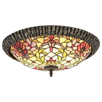 Rabalux 8087 - Stropné svietidlo tiffany Mirella 2xE27, Ø440, bronzová/multicolor
