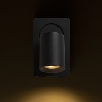 Rendl R13764 - Bodové nástenné svietidlo Voltera 1xGU10, USB, čierna