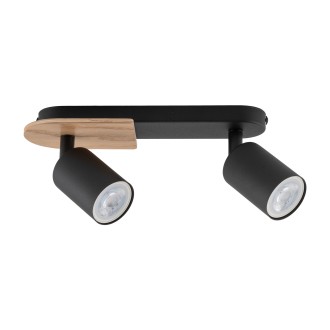TK Lighting 4674 - Stropné bodové svietidlo Cover wood 2xGU10, čierna/orech